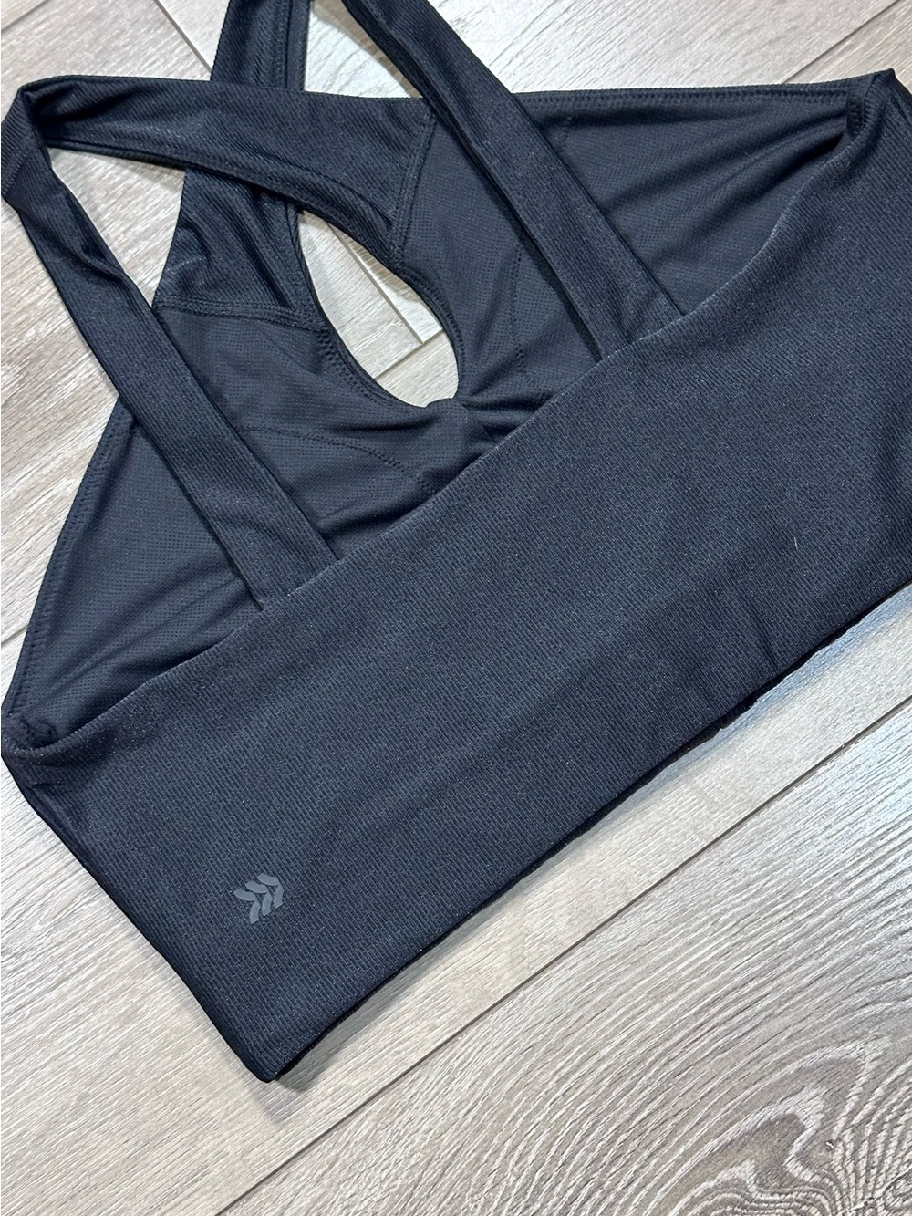 All In Motion Cross Front Ribbed Halter Strap Sports Bra - Picture 11 of 11